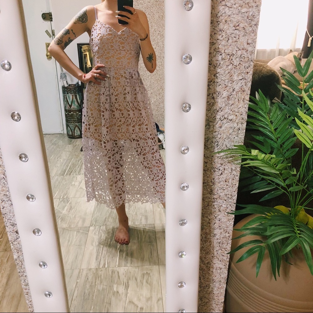 Crochet lace midi dress
